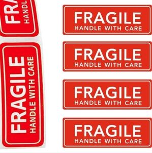 FRAGILE Handle w/Care 100 Count Mailing Shipping Moving Stickers NWT